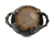 JOLLIFF hand-made pottery vase with applied branch handles and decoration, incised "Jolliff, Hand Built, 1952", 8cm high, 23cm wide - 2
