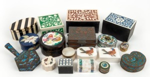 Assorted jewel boxes, trinket boxes etc., Chinese, Indian and Eastern origins, (18 items), ​​​​​​​the largest 16cm wide