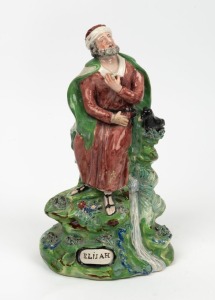 WALTON PEARLWARE "Elijah" antique English pottery statue, early 19th century, 25cm high