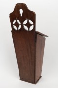 An antique folk art walnut candle box inlaid with bone heart, 19th century, ​​​​​​​47cm high - 3