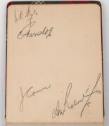 ERNIE BROMLEY'S AUTOGRAPH BOOK A small, tartan covered autograph book, signed by Bromley to the front page and subsequently by many famous cricketers of his day: noted the New South Wales XI of 1934&nbsp; (Oldfield, Fingleton, Chipperfield, Kippax, Brown, Hill - 10