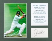 An album containing a collection of autographed displays including Allan Border, Greg Chappell, Adam Gilchrist, Ian Healy, Kim Hughes, Dennis Lillie, Rod Marsh, Ricky Ponting, Mark Taylor, Sachin Tendulkar, Brian Lara and others.&nbsp; - 4