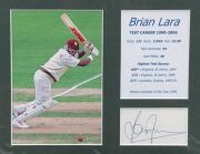 An album containing a collection of autographed displays including Allan Border, Greg Chappell, Adam Gilchrist, Ian Healy, Kim Hughes, Dennis Lillie, Rod Marsh, Ricky Ponting, Mark Taylor, Sachin Tendulkar, Brian Lara and others.&nbsp; - 6