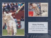 An album containing a collection of autographed displays including Allan Border, Greg Chappell, Adam Gilchrist, Ian Healy, Kim Hughes, Dennis Lillie, Rod Marsh, Ricky Ponting, Mark Taylor, Sachin Tendulkar, Brian Lara and others.&nbsp; - 9