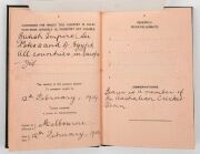 Ernie BROMLEY'S Australian Passport, issued to him at Melbourne in February 1934 and endorsed "Bearer is a member of&nbsp; the Australian Cricket Eleven." with visa stamps for the trip to England in April 1934 and back to Australia in October 1934. A later tri - 6