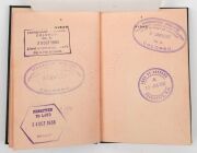 Ernie BROMLEY'S Australian Passport, issued to him at Melbourne in February 1934 and endorsed "Bearer is a member of&nbsp; the Australian Cricket Eleven." with visa stamps for the trip to England in April 1934 and back to Australia in October 1934. A later tri - 8