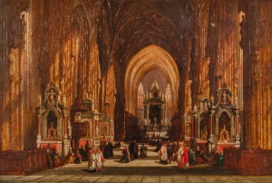 HENRY THOMAS SCHAFER (British, 1854-1915), St. Stephens Cathedral, Vienna, oil on canvas, signed and titled verso, 50 x 75cm, 68 x 93cm overall