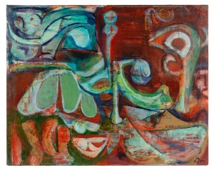 COLIN MUNRO (Australian), Afternoon Visitor, oil on canvas, monogram lower right, signed and titled verso, 61 x 76cm