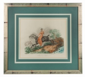 A pair of antique hand-coloured French hunting prints, 19th century, attractively framed and mounted, 55 x 61cm each overall