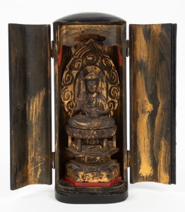 An antique Japanese travelling shrine, Meiji period, 19th century, ​​​​​​​23.5cm high