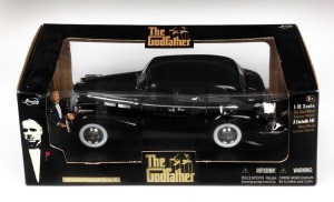 JADA TOYS -&nbsp;'THE GODFATHER': Die Cast 1:18 scale model of&nbsp; '40 Cadillac, Fleetwood Series 75', plus figurine of Marlon Brando as Vito Corleone, in original box, car length 30cm, c. early 2000s.