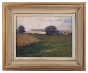 W.E. DAY (1860-1940), Murrays Farm, Minto, (1897), oil on board, signed lower right "W.E. Day", pencil inscription and title verso, 23 x 30cm, 35 x 42cm overall