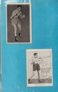 An album containing a collection of signed photographs, cards, postcards and cuttings, with the signatories including Archie Moore, Dado Marino, Sam Ichinose, Freddie Mills, Doug Miller, Rinty Monaghan, Andries Steyn, Manuel Ortiz, Danny O'Sullivan, Jim P - 11