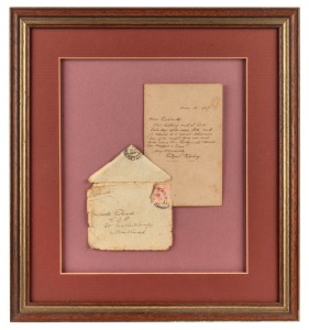 RUDYARD KIPLING: March 12, 1907 dated ALS to Inspector Richards of the Cape Government Railways asking him if it would be convenient for Kipling and his wife to "call upon" Mrs Richards on Saturday afternoon; signed "Rudyard Kipling" in full and accompani