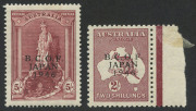 BCOF Japan: 1947 (SG.J6 & 7a) 2/- Kangaroo & 5/- Robes (Thin rough paper), MLH. Cat.&pound;180. (2).