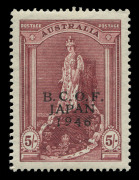 BCOF Japan: 1947 (SG.J7a) 5/- Robes (Thin rough paper), superbly centred MUH.