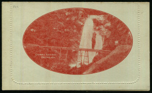 Letter CardsAustralia: Postal Stationery: Letter Cards: 1911-12 (BW:LC10/28A) 1d KGV Full-Face, perf.10 on Grey Surfaced card (0.19mm thick), September 1912 printing in chestnut, "Cairns Railway Queensland", very fine unused, Cat $175.
