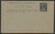 Letter Cards: 1914-18 Military Views (BW:LC25/M3B) 1d KGV Sideface&nbsp;Perf.12&frac12;, in black on Grey, pink interior, "H.M.A.S. Melbourne"&nbsp;, stuck down on two sides, unused.