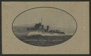 Letter Cards: 1914-18 Military Views (BW:LC25/M4B) 1d KGV Sideface Design Perf.12&frac12;, in sepia on Grey&nbsp;Card, pink interior, "H.M.A.S. Yarra on trial..." light tone&nbsp;on front, quite fine overall, unused.