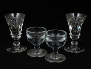 Four antique English toast master's glasses, 19th century, ​​​​​​​largest 11cm high
