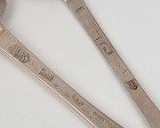 Two antique trefid spoons comprising of a Britannia silver standard London example, circa 1702; and a London sterling silver example, circa 1726, the larger 20.5cm long, 92 grams total - 2
