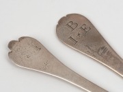 Two antique trefid spoons comprising of a Britannia silver standard London example, circa 1702; and a London sterling silver example, circa 1726, the larger 20.5cm long, 92 grams total - 3