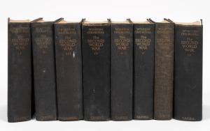 Winston S. CHURCHILL,The Second World War: 6 volumes (Australian 1st editions), plus additional examples of Vols. 4 and 5. No d/js. Mixed condition. (8 vols).