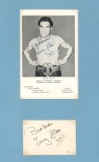 A collection, in an album containing a collection of signed photographs, cards, postcards and cuttings, with the signatories including Terry Allen, Lawrence Stevens, Ike Williams, Sammy Angott, George Angelo, Whitey Bimstein, Ken Buchanan, James Carter, H - 3