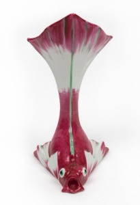 LIMOGES French porcelain figural fish vase, stamped "Theodore Haviland, Limoges, France" with signature mark, 25cm high