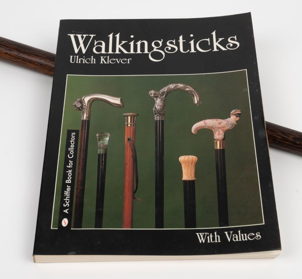 MUENCHNER BILDERBOGEN antique German walking stick with carved deer ...