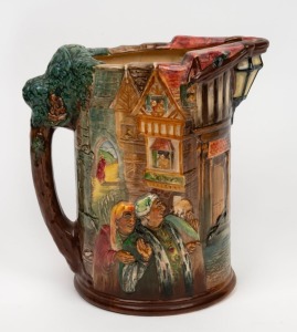 ROYAL DOULTON&nbsp;"The Pied Piper" English porcelain jug,&nbsp;limited edition No. 478 of 600. Designed by Charles Noke and Harry Fenton, 20th century, 27cm high.