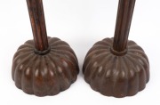 A pair of antique Japanese candlesticks, carved wood with lacquered finish, 19th/20th century, ​​​​​​​86cm high - 2