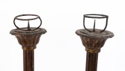 A pair of antique Japanese candlesticks, carved wood with lacquered finish, 19th/20th century, ​​​​​​​86cm high - 3