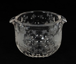 An antique English cut crystal glass rinsing bowl, early 19th century, 9.5cm high, 14.5cm wide