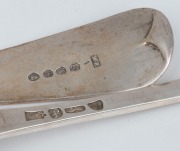 Two Georgian sterling silver basting spoons, both made in London, 18th/19th century, the larger 31cm long, 230 grams total - 2