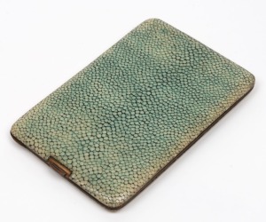 An antique shagreen cigarette case, 19th century, 12.5cm wide