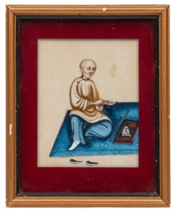 Five assorted framed antique Chinese paintings on rice paper, 19th century, 13 x 11cm each overall