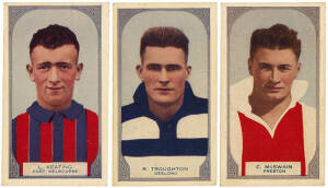 1933 Hoadleys "Victorian Footballers" (numbered 51-100, text at base "A series of 100 League and Association"), complete set [50]. G/VG.