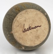 ALFRED JACKMAN studio pottery vase with leaf decoration, signed "Jackman", ​​​​​​​31cm high - 3