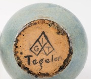 A Dutch&nbsp;pottery vase with duck egg glaze, signed "Tegelen, G.I.T.", ​​​​​​​32cm high - 2