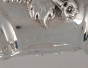 A Georgian sterling silver butter pot with Billy goat finial and original glass liner, made in Birmingham, circa 1834, 9cm high, 20cm wide, 342 grams silver weight - 3
