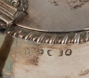 A Georgian sterling silver mustard pot with original blue glass liner, made by Rebecca Emes & Edward Barnard of London, circa 1781, ​​​​​​​6cm high, 10.5cm wide, 116 grams not including liner - 3