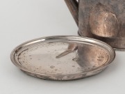 A Georgian sterling silver teapot, made in London, circa 1797, 500 grams including wooden handle and finial; together with a Georgian sterling silver trivet, also London made, circa 1799, 210 grams total including wooden insert base, (2 items), the teapot - 2