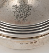 An antique sterling silver table cigar lighter, made in London, circa 1910; together with a pair of vintage sterling silver coasters with wooden inserts, by Elkington & Co. of Birmingham, circa 1935, (3 items), ​​​​​​​the lighter 7.5cm high, 222 grams tot - 3