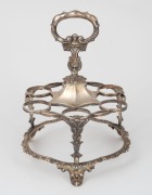A Georgian sterling silver six bottle cruet stand, by Joseph Angell of London, circa 1834, 23cm high, 19cm wide, 454 grams