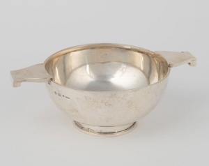 HAMILTON & CO. of Calcutta, Indian quaich silver bowl, first half of the 20th century, 5.5cm high, 16.5cm wide, 178 grams
