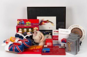 The Wiggles "Wigglehead" boxed bobbing head toys; together with two pairs of novelty slippers in the form of Prince Charles and Princess Diana, three Audi AG Elvis Presley figurines, assorted ceramics, coins, carved emu egg, Space Invader wind-up toy, Bul