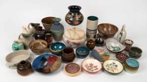 Assorted pottery vases, jugs, dishes etc., including Australia studio examples, Ellis and others, (29 items), the largest 18cm high