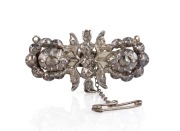 A Georgian diamond brooch set in silver, 18th century, ​​​​​​​4.3cm wide