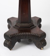 An antique English William IV period sarcophagus form&nbsp;cellarette, handsomely&nbsp;veneered in rosewood with knurled moulding and brass carrying handles to the sides.&nbsp;The tapered pedestal&nbsp;terminating in a quadriform base with brass castors, circa 1840, 74cm hig - 7